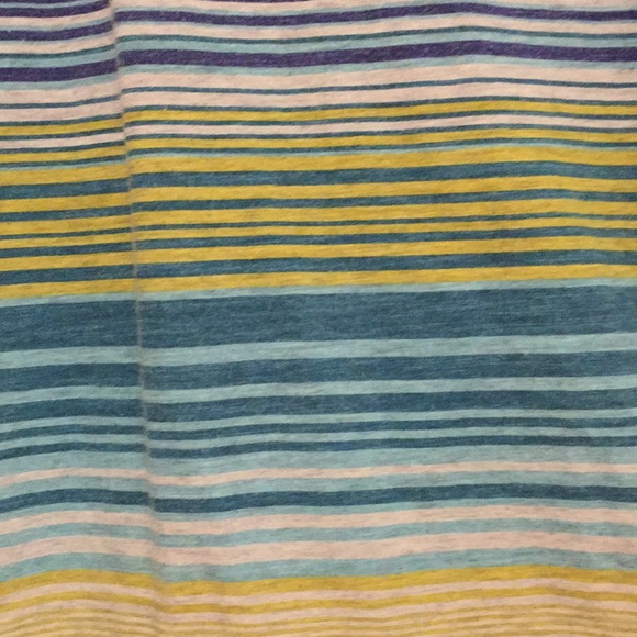 Gloria Vanderbilt Ladies Top striped blue yellow L - Picture 4 of 5